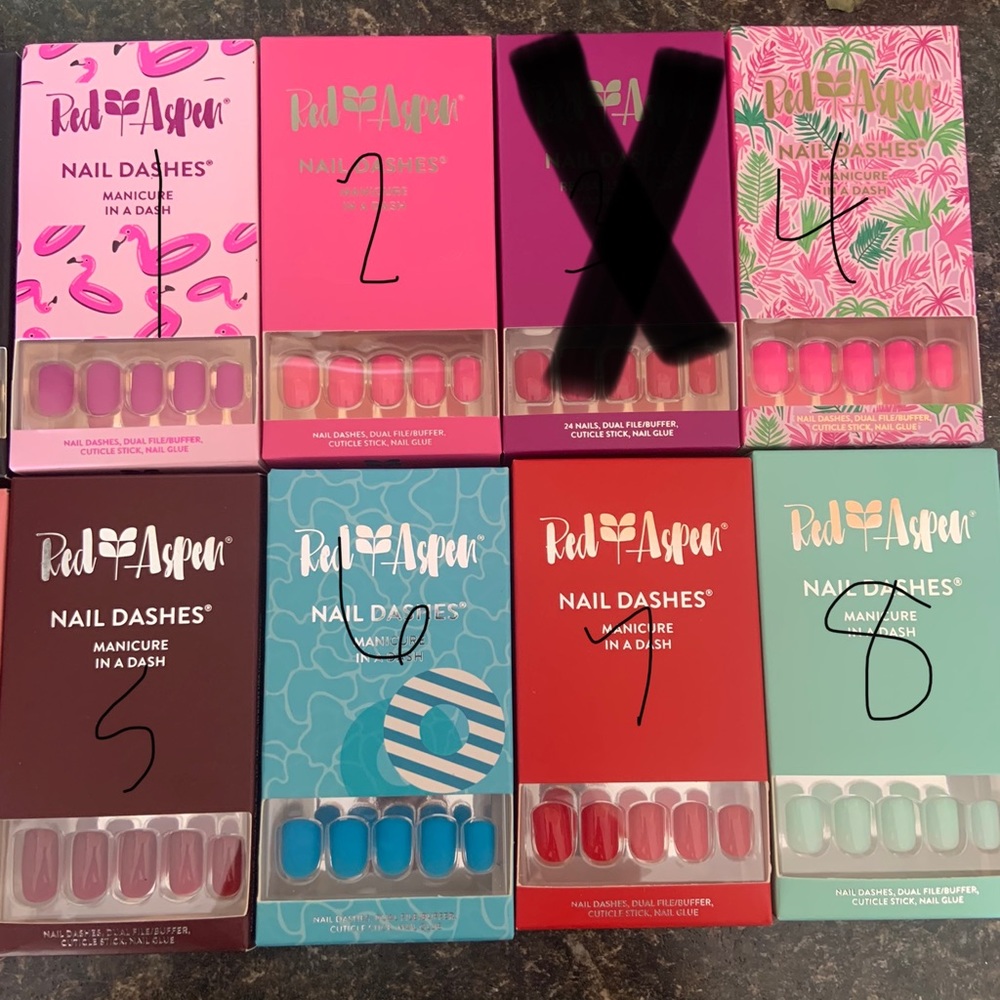 Red aspen nail dashes. Any 3 for $25 brand new